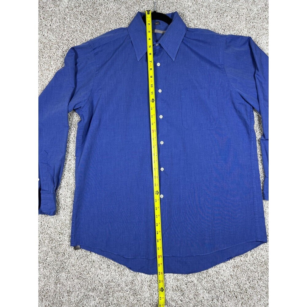 Geoffrey Beene Mens L Blue Dress Shirt Career Office Button Up 15.5 34/35 - Picture 3 of 8